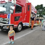 消防車の前でハイチーズ！